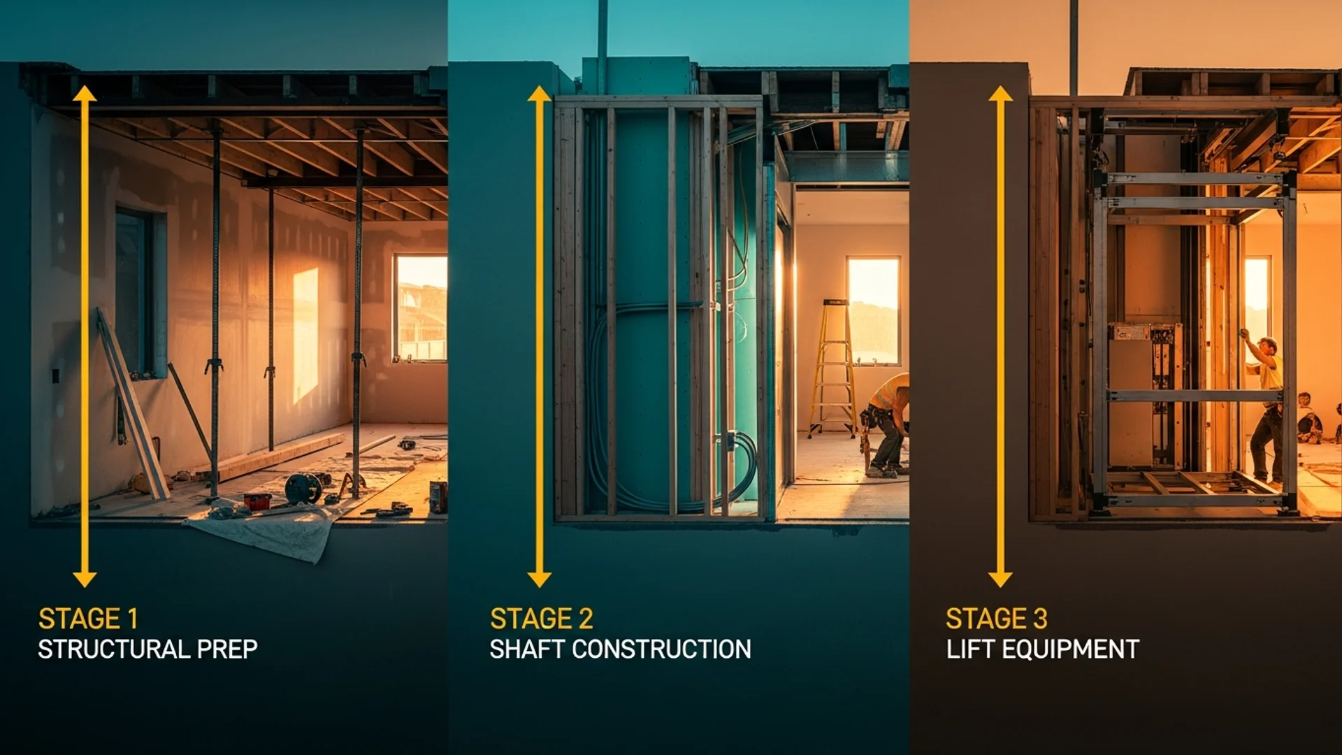 Residential lift installation in a modern Australian two-storey home