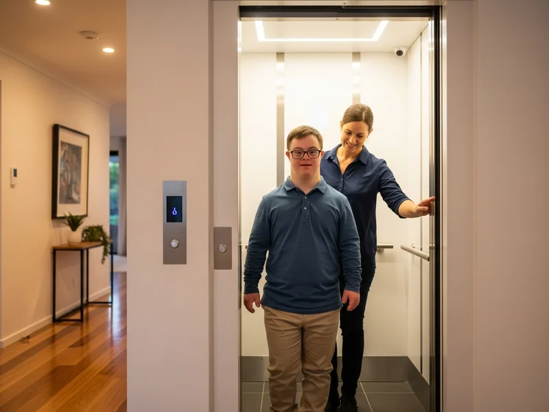 Accessible home with platform lift and modification plans