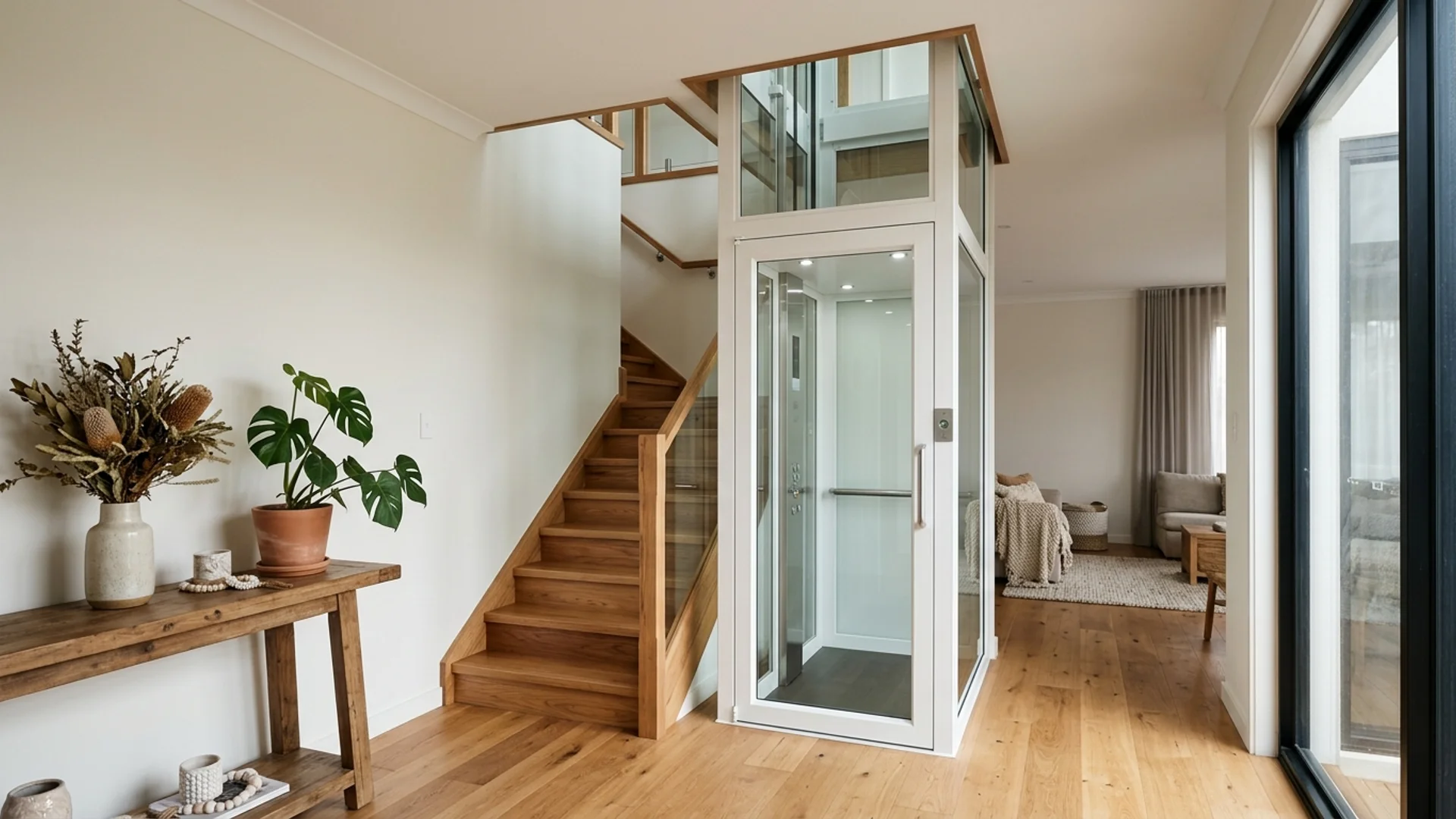 Compact residential lift installed in a modern Australian home